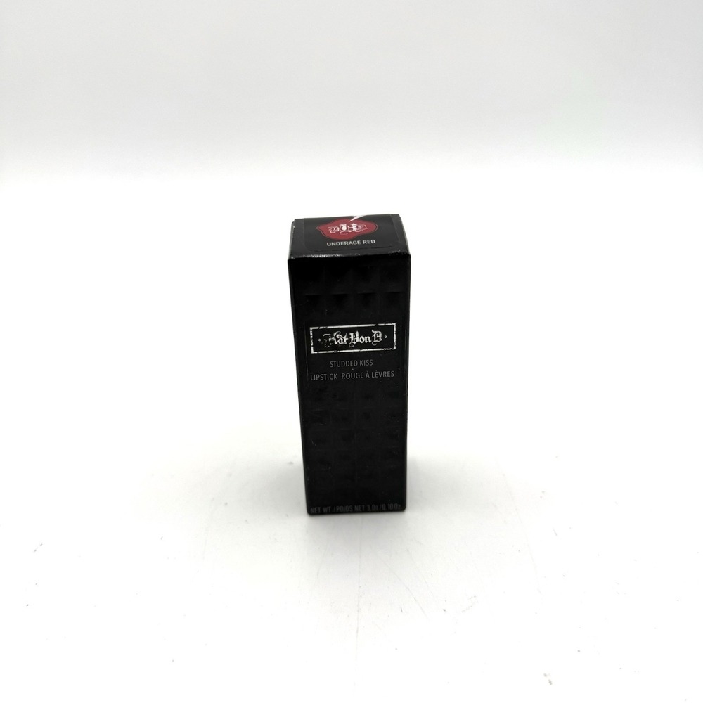 Kat Von D KVD Studded Kiss Cream Lipstick .10 oz /3.0 g Underage Red New Sealed